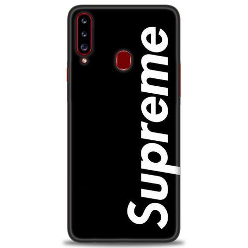 Samsung Galaxy A20S Kılıf HD Baskılı Kılıf - Supreme Siyah + Tam Ekran Koruyucu
