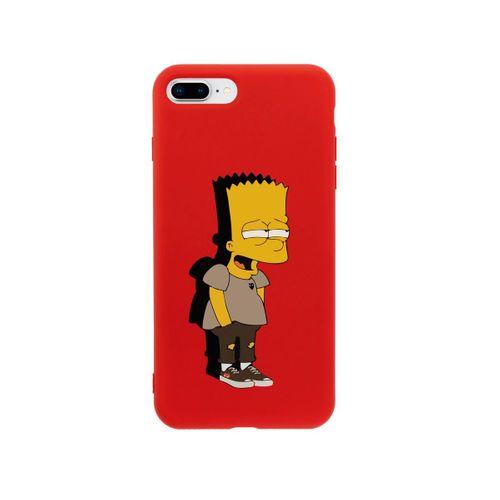 iPhone 7 Plus Simpson Tasarımlı Kırmızı Telefon Kılıfı