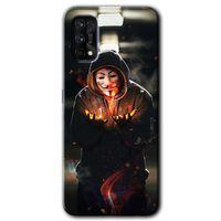 Realme 7 Pro Kılıf HD Desen Baskılı Arka Kapak + Temperli Cam - V for Fire