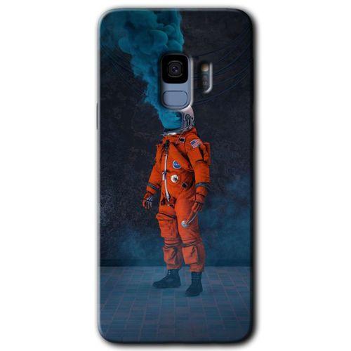 Galaxy S9 Kılıf HD Desen Baskılı Arka Kapak - Smoke Astronot + Kırılmaz Cam