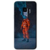 Galaxy S9 Kılıf HD Desen Baskılı Arka Kapak - Smoke Astronot + Kırılmaz Cam