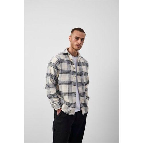 Brandon Relaxed Fit Pamuklu Geniş Çizgili Oduncu Erkek Gömlek - Açık Mavi