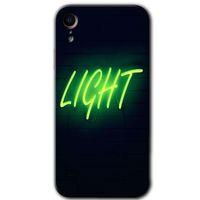 MRCİLETİSİM iPhone XR Kılıf Baskılı Kapak - Neon İnscription + 5D Tam Kaplayan Cam