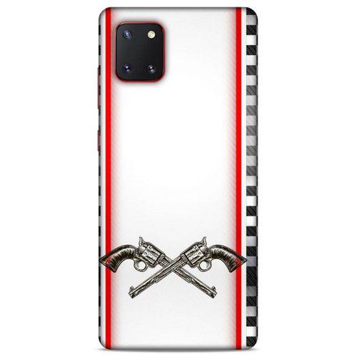 Lopard Samsung Galaxy Note 10 Lite Uyumlu Kılıf Tattoo's (28) Arka Kapak Tabanca Sövmesi