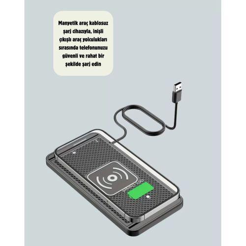 Kablosuz Manyetik Araç Şarj Pedi – Hızlı, Güvenli, Isınma Korumalı Tasarım