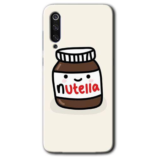 MRCİLETİSİM Xiaomi Mi 9 Kılıf Baskılı Kapak - Nutella Aşkım + 5D Tam Kaplayan Cam