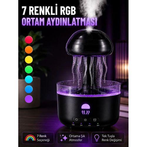Dekoratif Denizanası Efektli Hava Nemlendirici Rgb Gece Lambalı Ultrasonik Buhar Cihazı