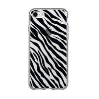 iPhone 12 Pro Max Zebra Pattern Premium Şeffaf Silikon Kılıf Siyah Baskılı