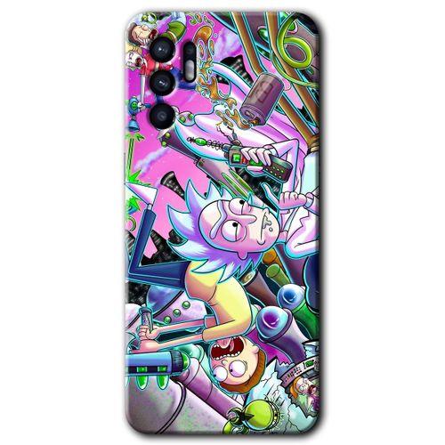 Oppo Reno 6 Kılıf HD Desen Baskılı Arka Kapak - Graffiti Çizgi Film + Kırılmaz Cam