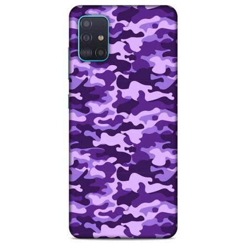 Samsung Galaxy A51 Uyumlu Kılıf Mor Delisi (13) Silikon Kap Kamuflaj