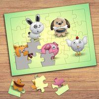 Hayvanları Tanıyalım Çocuklara Özel Puzzle Yapboz Tablo-144293