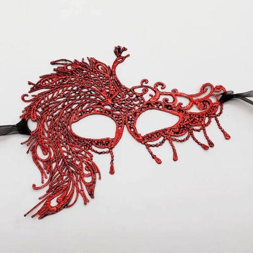 Kırmızı Dantel Masquerade Maskesi