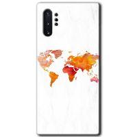 Potkal Hediye Fabrikası Samsung Galaxy Note 10 Plus Kılıf HD Desen Baskılı Arka Kapak - Dünya Haritası