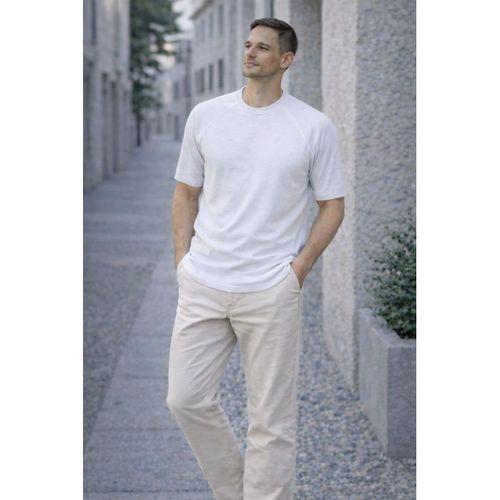 Beckett Reglan Kol İnce Triko Kısa Kollu Erkek T-Shirt - Ekru