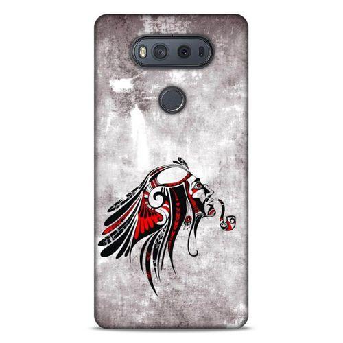 Lopard LG K61 Uyumlu Kılıf Tattoo's (43) Thin Fit Kılıf Pipolu Kızılderili