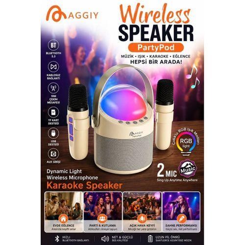 Partypod Bluetooth 5 3 Destekli Çok Fonksiyonlu Kablosuz Mikrofon Ve Hoparlör