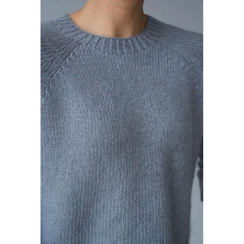 Bisiklet Yaka Reglanlı Kısa Kol Kazak - Gri