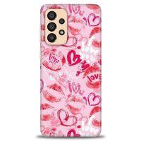 Samsung Galaxy A33 5G Kılıf HD Baskılı Kılıf - Pembe Love + Tam Ekran Koruyucu