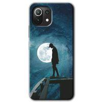 Xiaomi Mi 11 Kılıf HD Desen Baskılı Arka Kapak - Dolunay Yalnızlık + Kırılmaz Cam