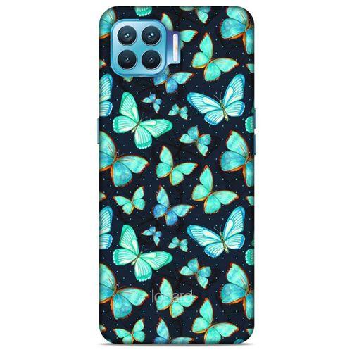 Oppo Reno 4 Lite Kılıf Kelebek Etkisi (12) Koruyucu Silikon Beyaz Mavi