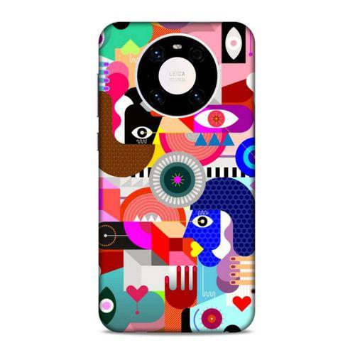 Lopard Huawei Mate 40 Pro Uyumlu Kılıf Soyut Sanat (21) Baskılı Koruyucu Kapak