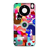 Lopard Huawei Mate 40 Pro Uyumlu Kılıf Soyut Sanat (21) Baskılı Koruyucu Kapak