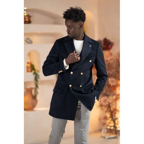 Paul Martin İtalyan Yaka Yünlü Kruvaze Kaşe Kaban