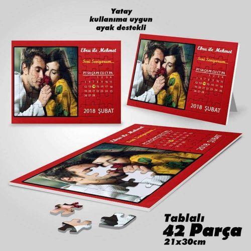 Asil Hobi Aşk Takvimi Sevgililer Gününe Özel Puzzle Fotoğraf Baskılı -yıldönümü Tarihli Yapboz