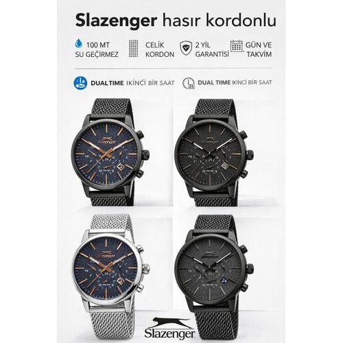 Slazenger İtalyan Tasarım Bileklik Hediyeli 2 Yıl Garantili 10 Atm Çelik Erkek Kol Saat ESH2460.01