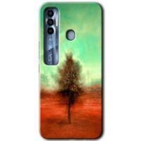 MRCİLETİSİM Tecno Spark 7 Pro Kılıf HD Desen Baskılı Arka Kapak+Temperli Cam - Outlines Paint