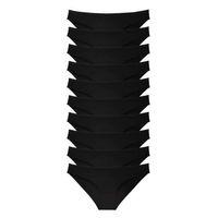 10 Adet Süper Eko Set Likralı Kadın Slip Külot Siyah