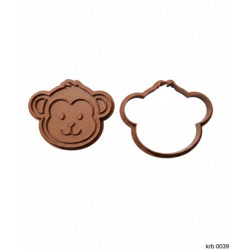 Gülümseyen Maymun Yüzü Kurabiye Kalıbı – Çift Parça Hamur Kesici, Şeker Hamuru ve Oyun Hamuru İçin