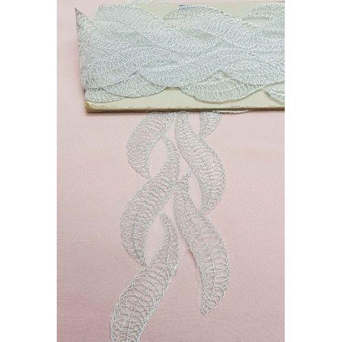 Gümüş Simli Fransız Güpür Dantel