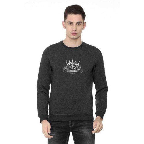 Watain Baskılı Füme Antrasit Erkek Sweatshirt