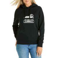 Araba Bmw Baskılı Siyah Kadın Kapşonlu Sweatshirt
