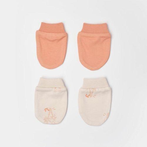 Bibaby Bibaby Biorganic Hello Safari 2'Li Bebek Eldiven 72224 Ekru Kiremit