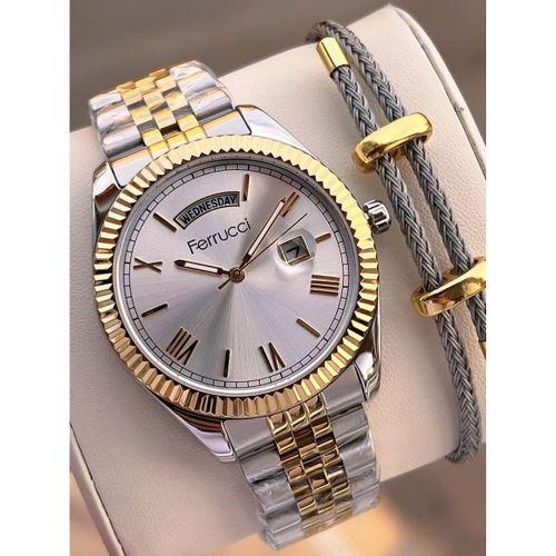 Ferrucci Nişan Ve Takım Elbiselere Özel Takvimli Kadran 2 Yıl Garantili Spor Erkek Kol Saati J3623.4