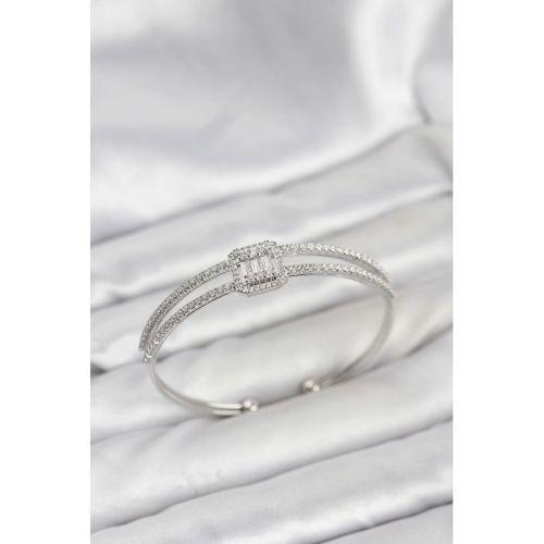 Pirinç Gümüş Renk Baget Model Kadın Bileklik