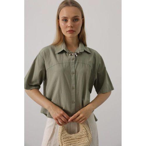 Yarım Kol Gömlek - Haki