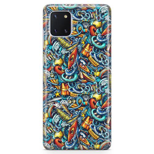 Samsung Galaxy Note 10 Lite Kılıf Deniz Sporları Doodle Arka Kapak Koruma Desenli Full Koruyucu