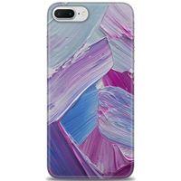 iPhone 7 Plus Kılıf HD Baskılı Kılıf - Purple + Tam Ekran Koruyucu