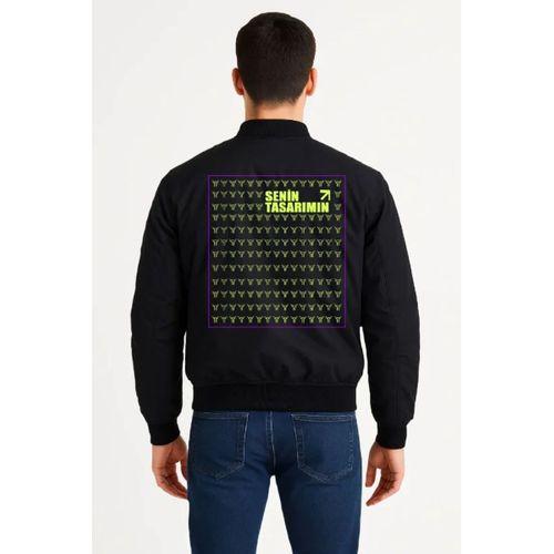 Arka Bomber Ceket - Siyah
