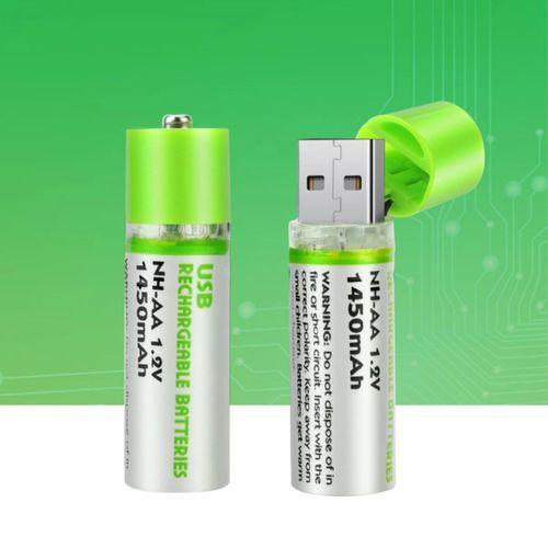 Usb Şarjlı 1450mah Aa 1.2v Lityum Kalem Pil 2’li Set Dönüşümlü Batarya