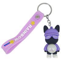 Figürlü ve Işıklı Silikon Anahtarlık -  Supe Rock - Mor