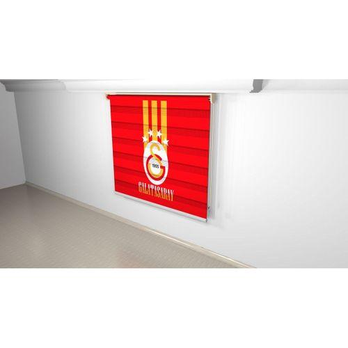KIRMIZI SARI BASKILI ZEBRA PERDE GALATASARAY LOGO BASKILI ZEBRA