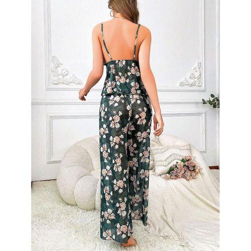 Özel Tasarım Çiçek Desenli Salaş Kesim 2'li Takım