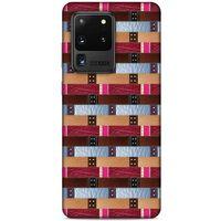 Samsung Galaxy S20 Ultra Kılıf Patchwork (45) Liquid Air Kılıf Bordo Gri