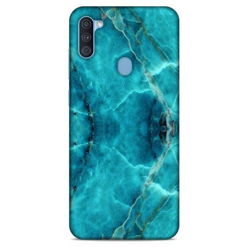Mermer Desenli (13) Tema Silikon Kap Turkuaz Samsung Galaxy A11 Kılıf