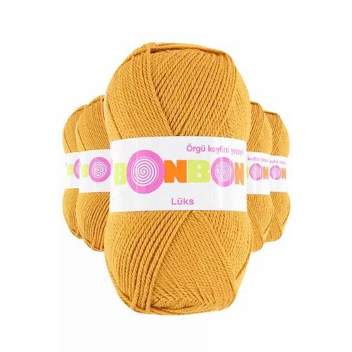 5 Adet Lüks Patik İpi Yünü Hardal 98415 - bonbon mudanis