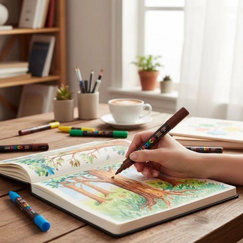 UNİBALL POSCA (1.8-2.5) SU BAZLI BOYAMA MARKÖRÜ KAKAO KAHVE ( N ) (UNİ-PC-5M)